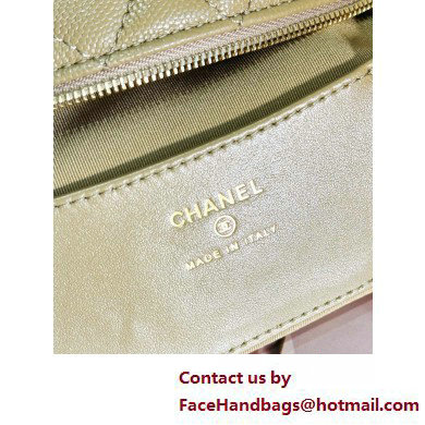 Chanel Grained Shiny Calfskin  &  Gold-Tone Metal Pouch Bag AP3943 Beige 2025